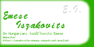 emese iszakovits business card